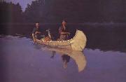Frederic Remington Evening on a Canadian Lake (mk43) oil painting artist